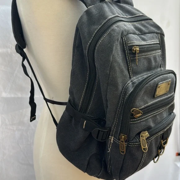 Or@MI Black Denim Backpack - Picture 3 of 7